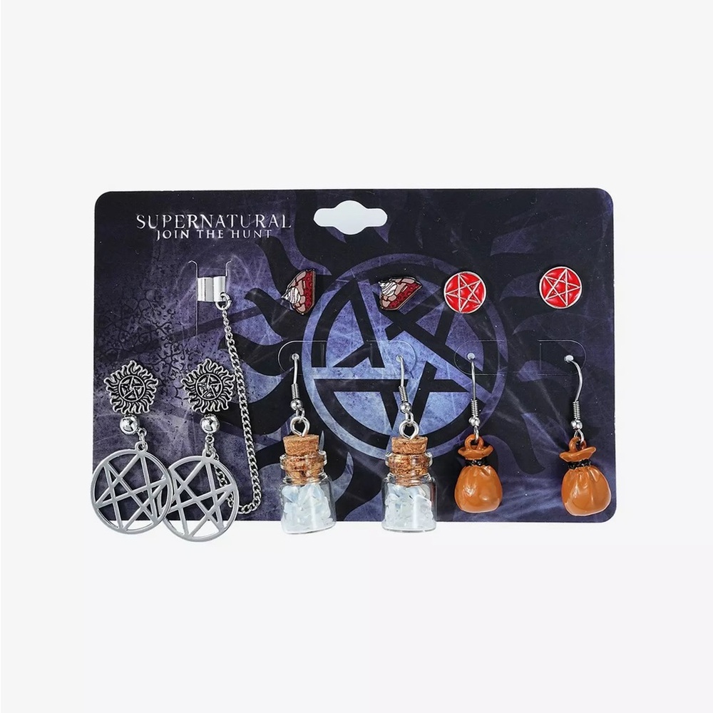 Supernatural Icons Earrings Set Hot Topic Winchester Castiel